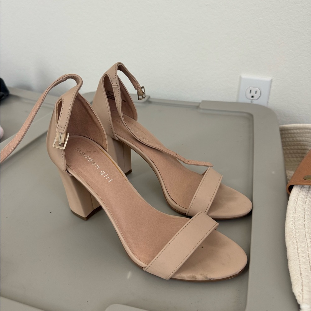 Nude Block Heel Sandals